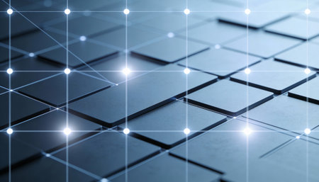 Abstract technology background with hexagons. 3d rendering toned image double exposure
