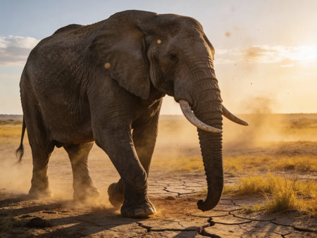 African elephant (Loxodonta africana) in Namibiaの写真素材
