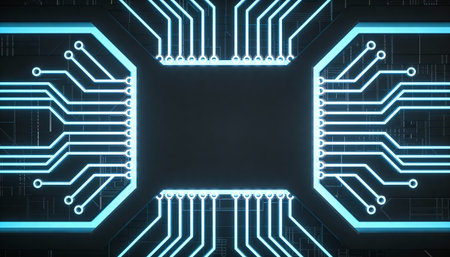 Circuit board futuristic technology background. 3d rendering toned image