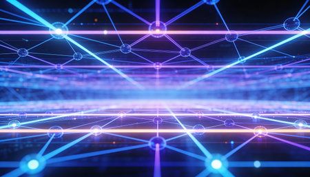 Molecular structure with connected lines and dots. 3d rendering