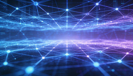 Abstract digital technology background. Network connection structure. 3D Rendering