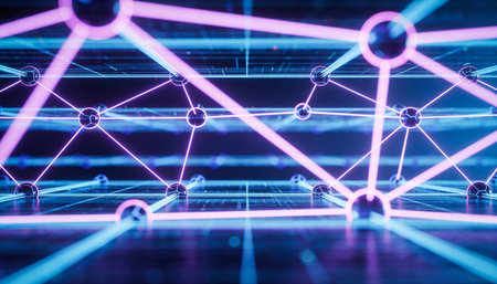3d rendering of abstract technology background with connection lines and dots.