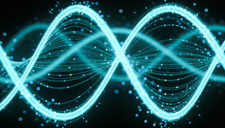 Abstract technology background with glowing lines. 3d rendering, 3d illustration.の写真素材