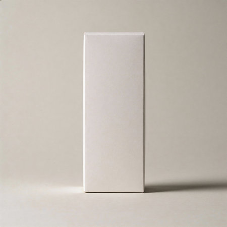 White box mock up on a gray background. 3D rendering.の写真素材