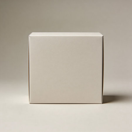 White box on a gray background. 3d rendering. Mock up.