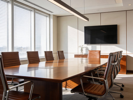 interior of modern conference room, meeting room, nobody in it