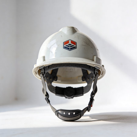 Helmet on a white background. View from the side.