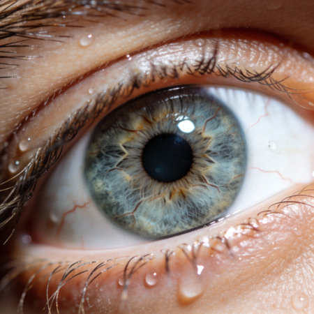 Close-up of the pupil of the eye. Macro photography.の写真素材