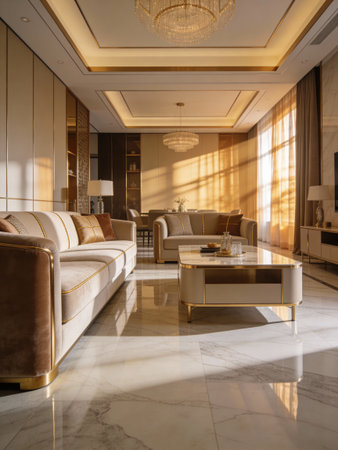 Luxury living room interior with sofa and coffee table in hotelの写真素材