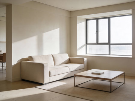 interior of modern house, living room with sofa and coffee tableの写真素材