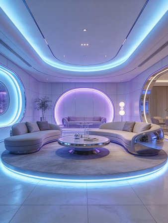 Interior of a modern living room with sofa and coffee table.の写真素材