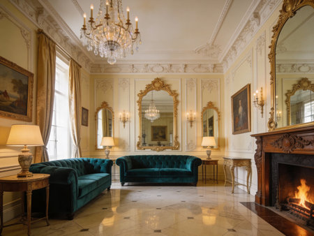 Luxury classic interior of the house. Baroque style.の写真素材