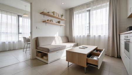 Interior of a living room in a modern house. Nobody insideの写真素材