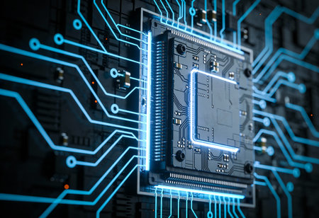 Circuit board background. Technology and innovation concept. 3D Rendering