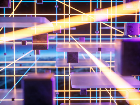 Abstract background with neon lights. 3d rendering toned image.