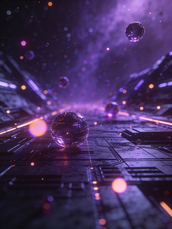 Futuristic Sci-Fi Background. Futuristic Technology Background. 3D Rendering