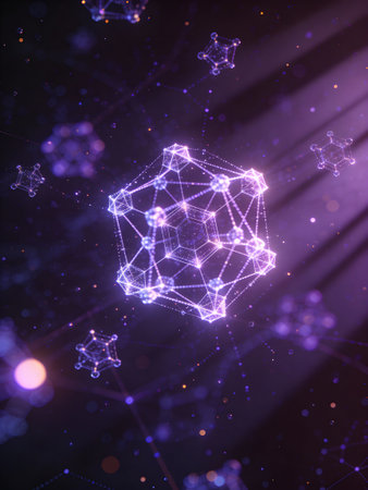 Abstract polygonal space low poly dark background with connecting dots and lines. Connection...