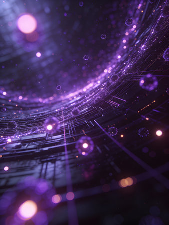 abstract technology background, 3d render with depth of field and bokeh