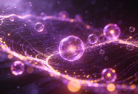 abstract background with bokeh defocused lights and stars. 3d rendering