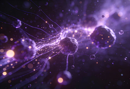 3d illustration of human cell or neurons. Science and medical background.