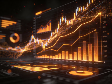 financial chart on stock market investment trading concept. 3d rendering.の写真素材