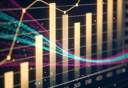 Stock market or forex trading graph and candlestick chart suitable for financial investment concept....