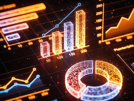 financial graph on laptop screen represent stock market analysis and investment concept. 3d...