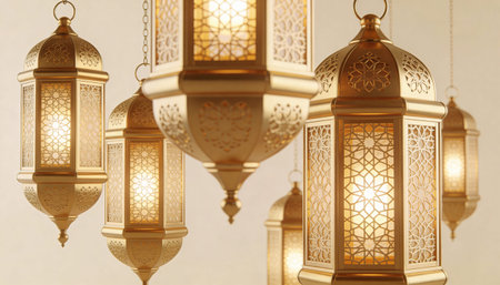 Lanterns. 3D rendering.