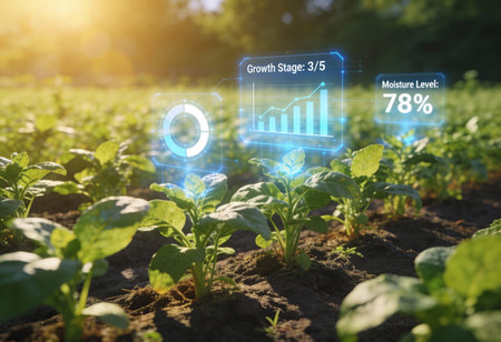 Smart agriculture concept. Smart agriculture background. Smart agriculture concept. Smart...