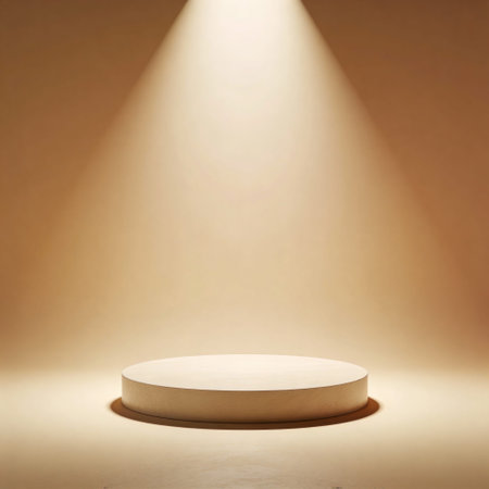 Scene with podium for mock up presentation in minimalism style with copy space, 3d renderの写真素材