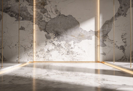 Grunge concrete wall and floor with light. 3d renderingの写真素材