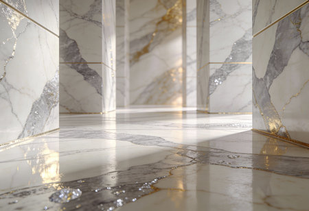 Marble floor and marble wall background. 3d rendering, 3d illustration.の写真素材