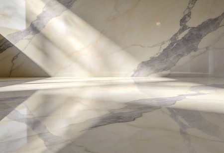 abstract light and shadow on the marble floor. 3d renderの写真素材