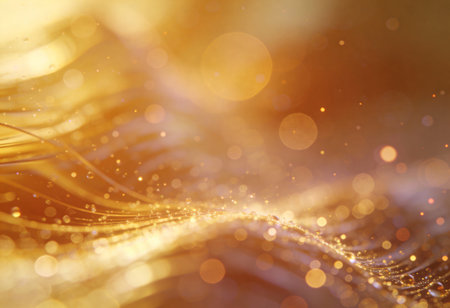 golden abstract background with bokeh defocused lights and stars