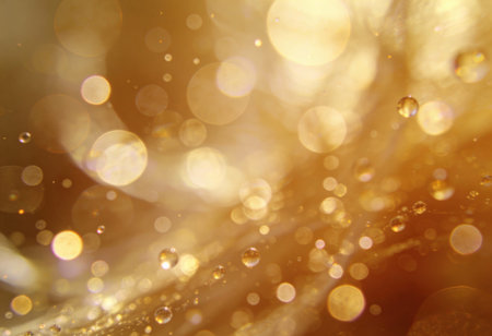 golden bokeh background with water drops and sparkle light