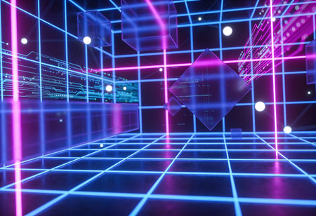 3d rendering, abstract background, virtual reality, cyberspace
