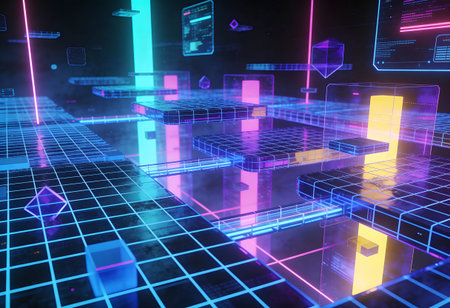 3D rendering of abstract digital technology background. Computer digital drawing.