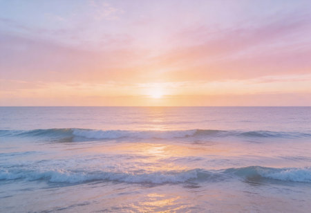 Beautiful tropical nature beach sea ocean at sunset or sunrise time for travel and vacation