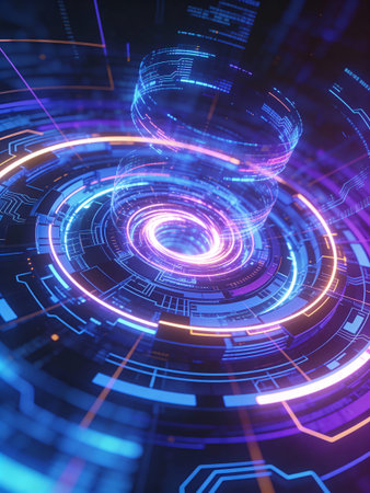 Abstract technology background. 3d rendering toned image double exposure.