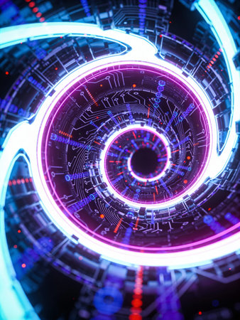 Neon circle background. 3d rendering, 3d illustration.