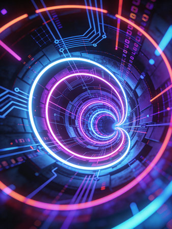 Abstract technology background. Futuristic interface. 3d rendering toned image