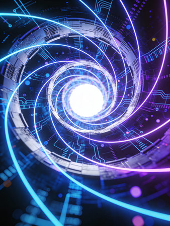Abstract technology circle background. 3d rendering, 3d illustration.