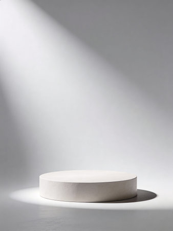Minimal abstract background with geometric forms. White podium for mock up presentation. 3d render