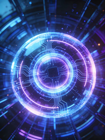 Circuit board futuristic technology background. 3d rendering toned image