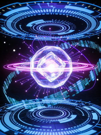 Abstract technology background. High tech concept. 3d rendering toned image
