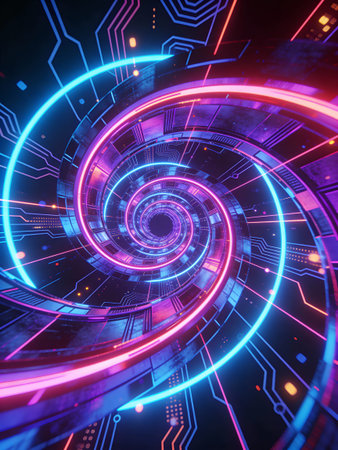 Circuit board background. Technology concept. 3D Rendering.の写真素材