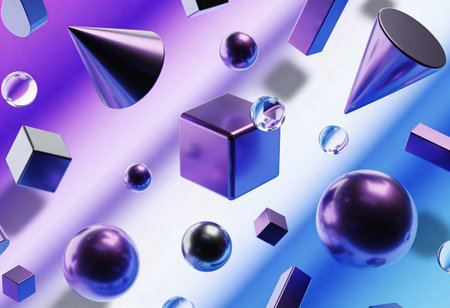 Abstract 3d rendering of geometric shapes. Futuristic background with geometric shapes.の写真素材