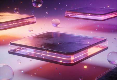 Abstract background. 3d rendering, 3d illustration. Futuristic scene.の写真素材