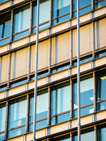 Windows of a modern office building. Fragment of the facade.の写真素材