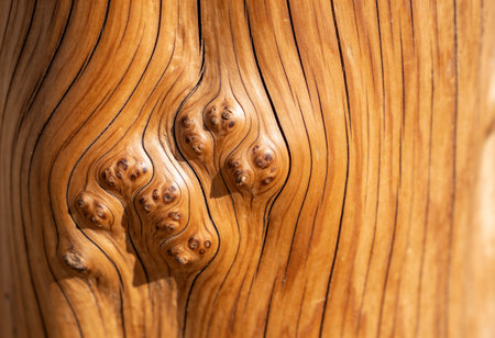 Wooden texture with natural patterns as a background, closeup of photoの写真素材